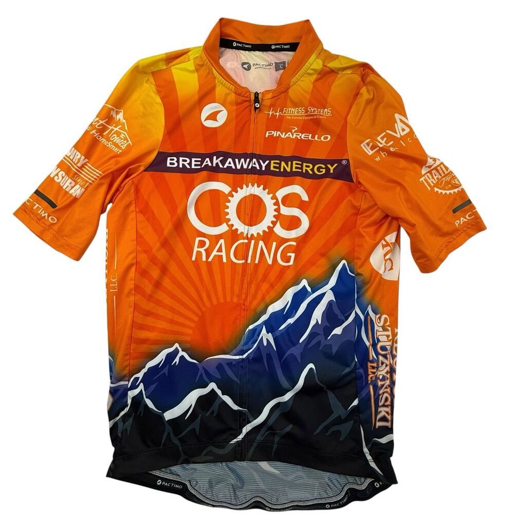 Pactimo Cycling Jersey Men Large COS Racing Colorado Full Zip Short Sleeve